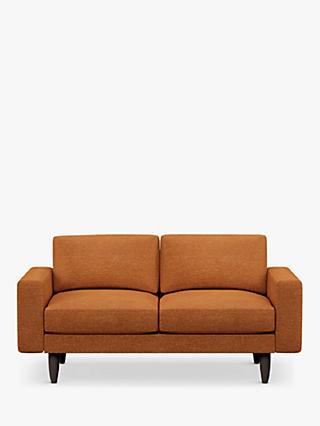 Rise Range, Hutch Rise Block Arm Small 2 Seater Sofa, Dark Leg, Textured Weave Rust