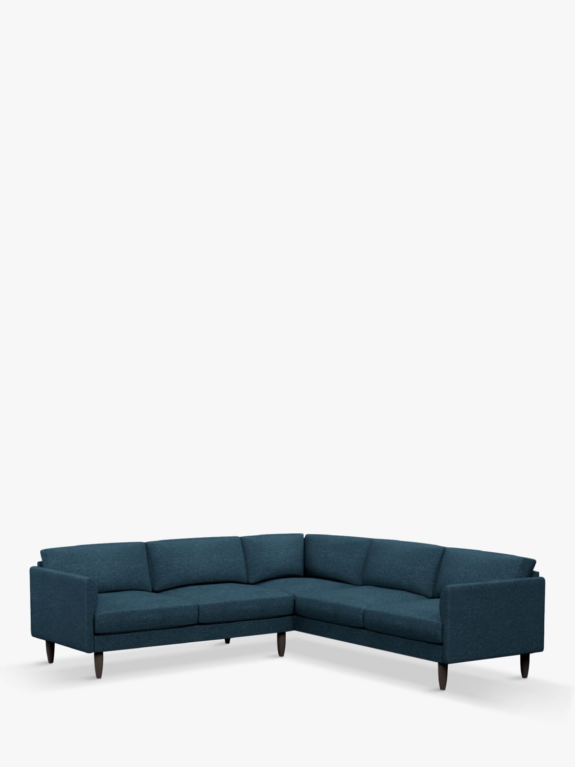 Hutch Rise Curve Arm 7 Seater Corner Sofa, Dark Leg