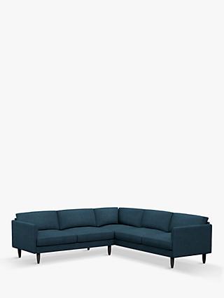 Hutch Rise Curve Arm 7 Seater Corner Sofa, Dark Leg