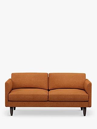 Rise Range, Hutch Rise Curve Arm Large 3 Seater Sofa, Dark Leg, Textured Weave Rust