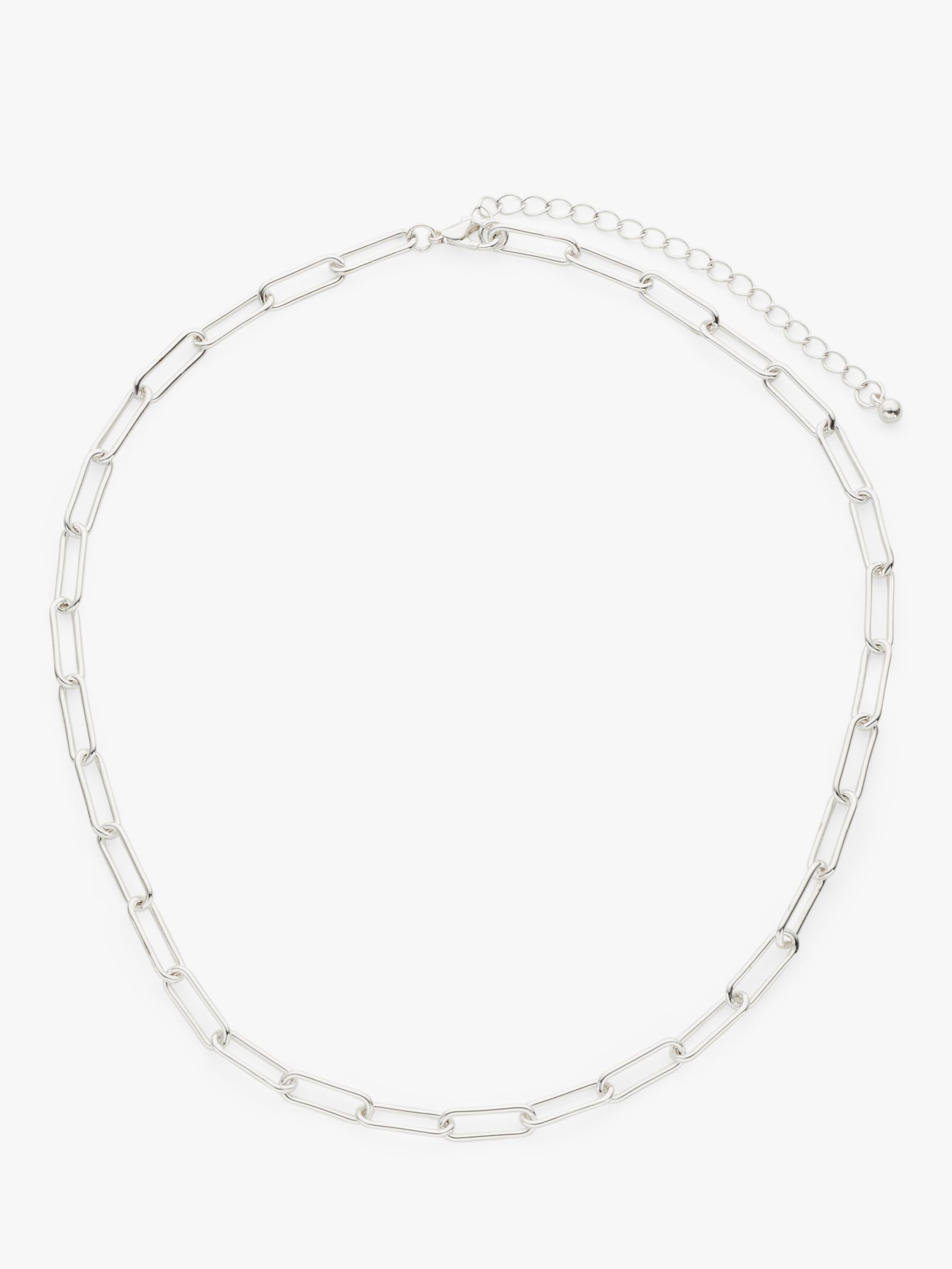 Paperclip Chain Necklace (Silver)