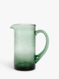 John Lewis Bubble Glass Jug, 1.1L, Green