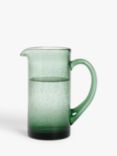 John Lewis Bubble Glass Jug, 1.1L, Green
