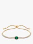 Jon Richard Gold Plated Cubic Zirconia Toggle Bracelet, Gold/Green