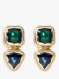Eclectica Vintage 18ct Gold Plated Enamel Stud Earrings, Dated Circa 1980s