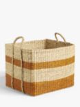 John Lewis Slouchy Seagrass Square Storage Basket, Natural/Terracotta