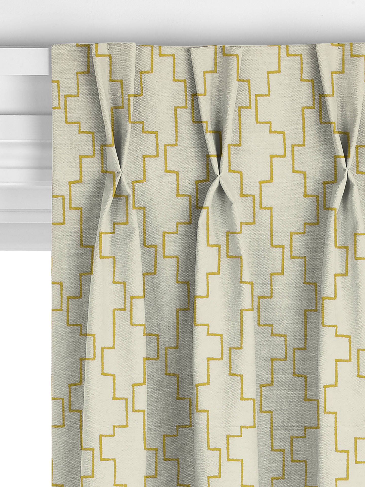 John Lewis Steps Embroidered Made to Measure Curtains, Saffron