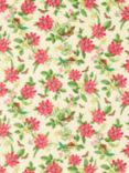 Clarke & Clarke Pink Lotus Furnishing Fabric, Ivory/Multi