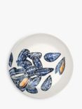 BlissHome Mussels Large Earthenware Serving Dish, 34cm, Blue