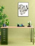 Bisley MultiDesk Oak Veneer Home Office Desk with 6 Drawers, 105cm, Green/Oak