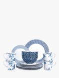 Laura Ashley Blueprint Collectables Dinnerware Set, 16-Piece, Blue/White