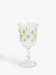 John Lewis Flower Sprigs Wine Glass, 250ml, Green/Clear