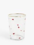 John Lewis Ladybird Glass Tumbler, 510ml, Clear/Red