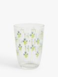 John Lewis Flower Sprigs Glass Highball, 400ml, Green/Clear