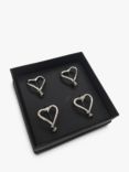 Selbrae House Heart Stainless Steel Napkin Rings, Set of 4, Silver