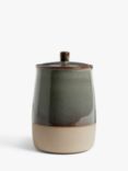 John Lewis Plain Ceramic Pet Treat Jar, Green