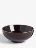 John Lewis Glossy Glaze Stoneware Dip Bowl, 7.4cm, Dark Brown