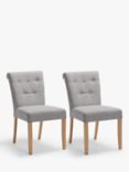 John Lewis ANYDAY Margo Button Back Dining Chair, FSC-Certified (Beech Wood), Brushed Tweed. Set of 2
