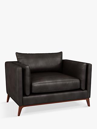 John Lewis Trim Leather Snuggler, Dark Leg