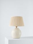 John Lewis Seafoam Ceramic Table Lamp, White/Natural