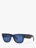Ray-Ban RB0840S Unisex Mega Wayfarer Sunglasses, Transparent Dark Blue/Blue