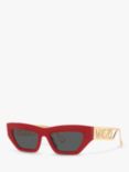 Versace VE4432U Women's Irregular Sunglasses, Red/Grey