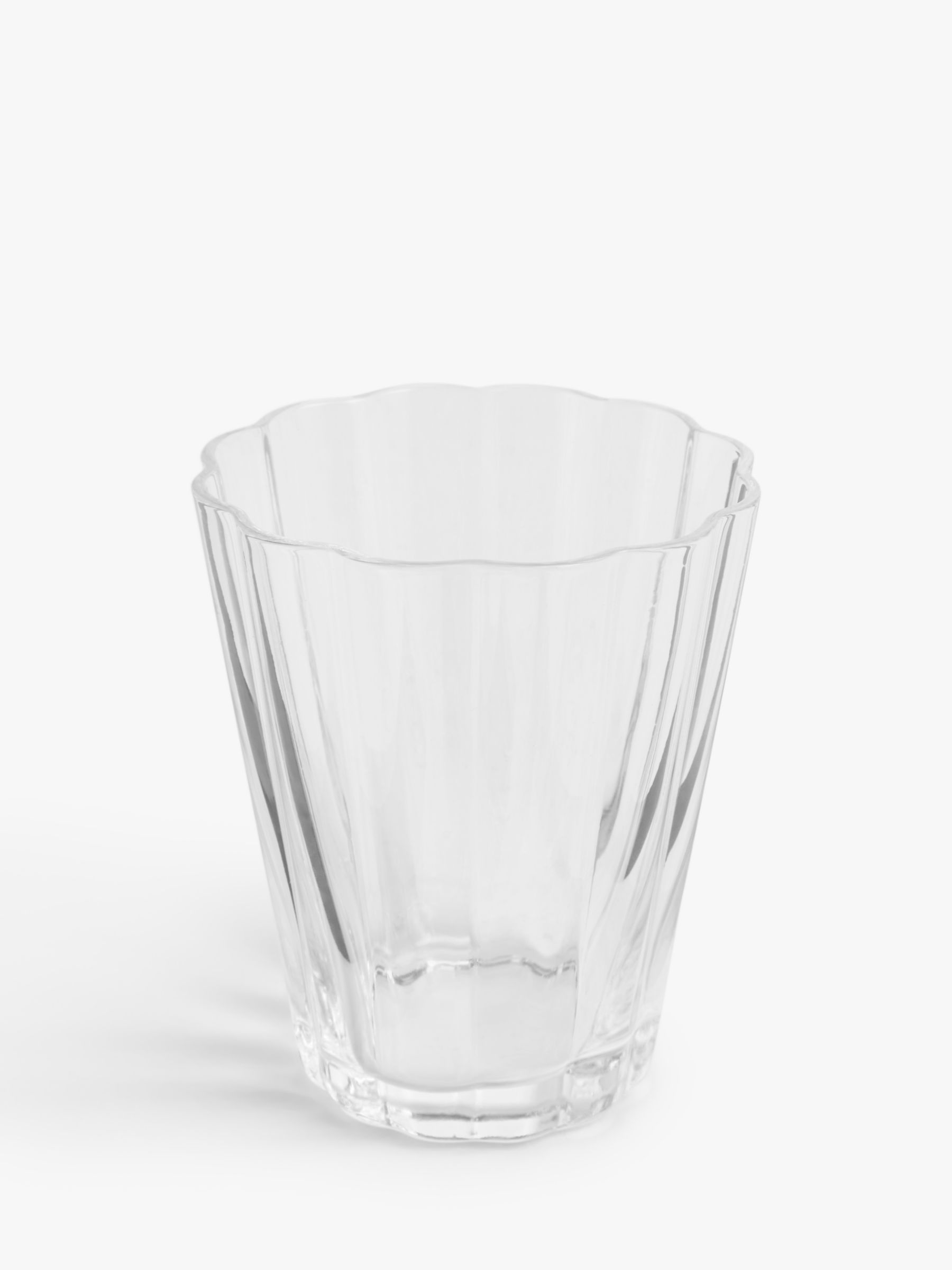 Scalloped Clear Tumbler Glass Cup