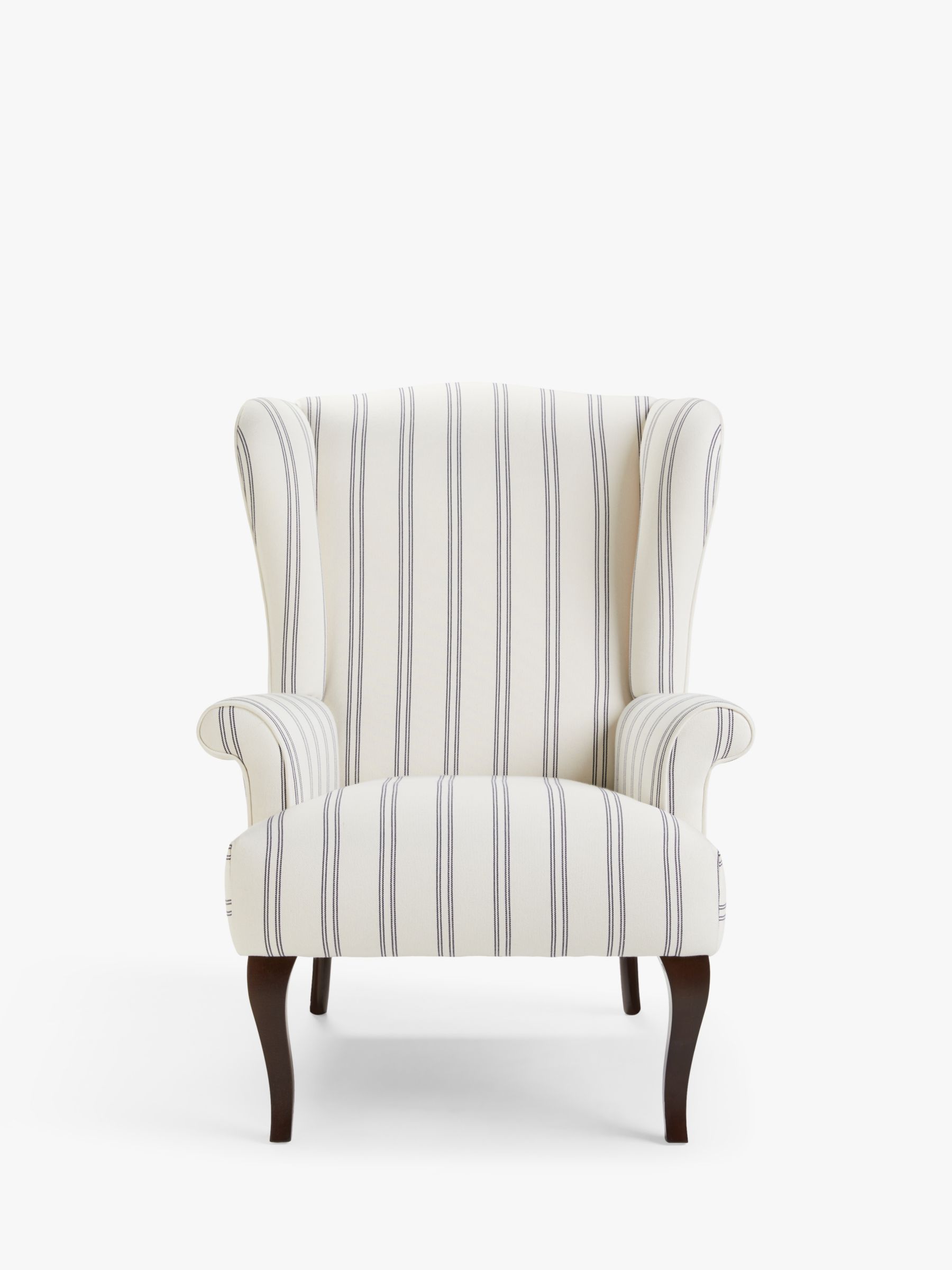 Shaftesbury Range, John Lewis Shaftesbury Wing Chair, Dark Leg,  Easy Clean Double Stripe Natural