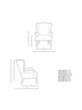 John Lewis Shaftesbury Wing Chair, Dark Leg,  Easy Clean Double Stripe Natural