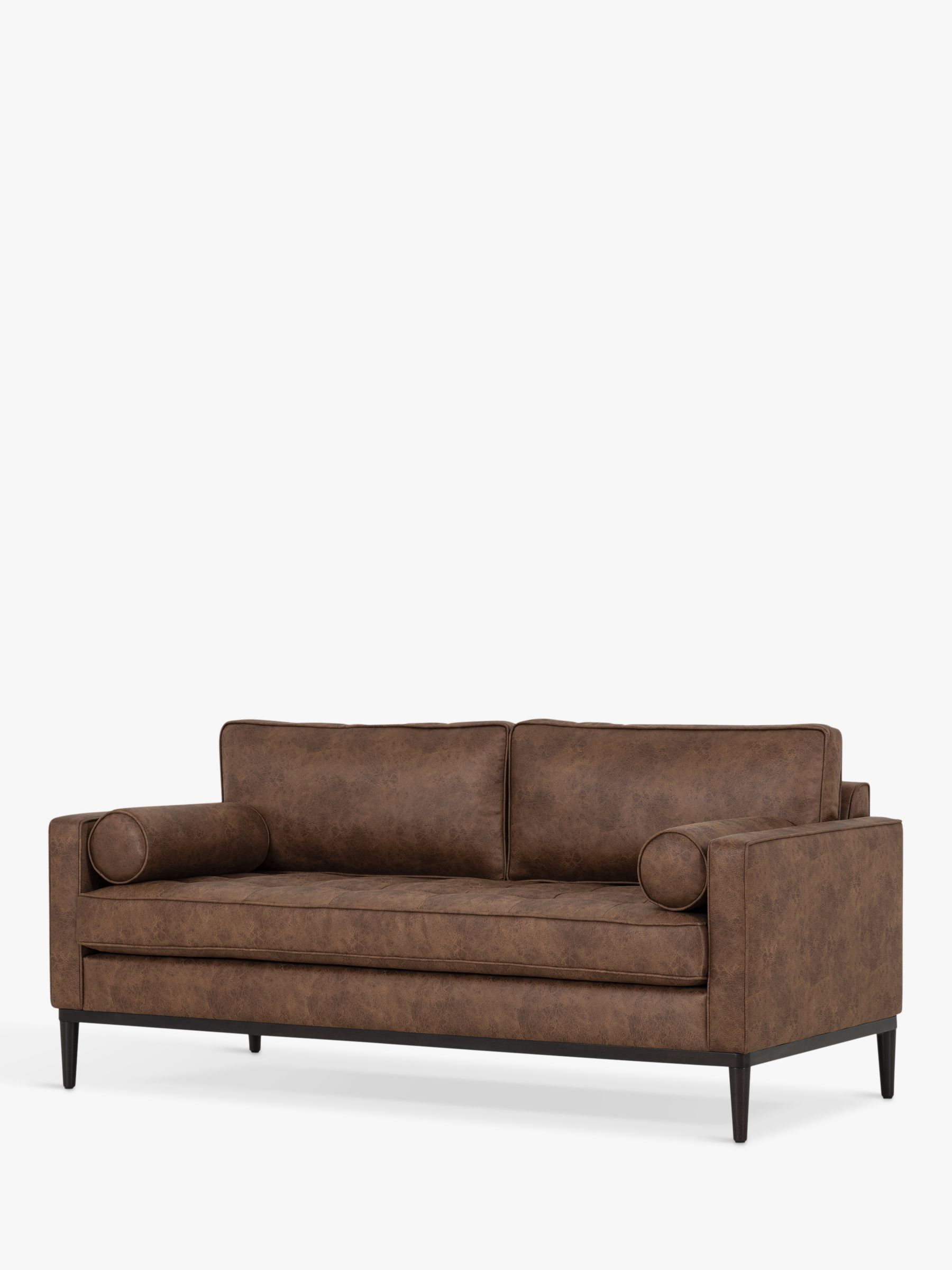 Swyft Model 02 Medium 2 Seater Faux Leather Sofa, Chestnut