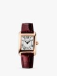 Frederique Constant FC-200MC14 Women's Carrée Leather Strap Watch, Red/White