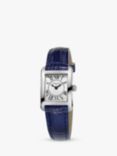 Frederique Constant FC-200MC16 Women's Carrée Leather Strap Watch, Blue/White