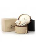 Frederique Constant FC-235M1S6 Women's Slimline Leather Strap Watch, Brown/White