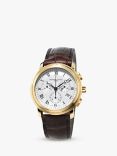 Frederique Constant FC-292MC4P5 Men's Classics Chronograph Leather Strap Watch, Brown/White