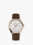 Frederique Constant FC-303NV5B4 Men's Classics Index Automatic Date Leather Strap Watch, Brown/Gold
