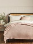 John Lewis Washed Waffle Bedspread, Plaster Pink