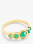 John Lewis Gemstones 5 Stone Ring, Gold/Green Agate