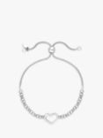 Simply Silver Open Heart Toggle Bracelet, Silver