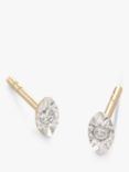 Monica Vinader Marquise 14ct Yellow Gold Diamond Stud Earrings, Gold