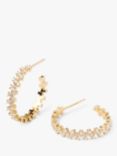 PDPAOLA Crown Cubic Zirconia Hoop Earrings, Gold