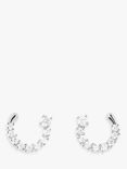 PDPAOLA Leona Cubic Zirconia Semi-Circle Stud Earrings, Silver