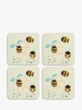 John Lewis Kids' Bee Coasters, Set of 4, Yellow/Multi