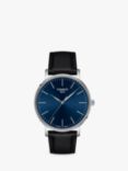 Tissot Men's Everytime Leather Strap Watch, Blue T1434101604100