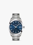 Tissot T1274104404100 Men's Gentleman Titanium Date Bracelet Strap Watch, Silver/Blue