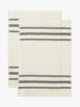 John Lewis Professional Striped Cotton Tea Towels, Set of 2, White