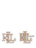 Lauren Ralph Lauren Faux Pearl Logo Stud Earrings, Gold