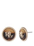 Lauren Ralph Lauren Logo Tortoise Button Stud Earrings, Gold