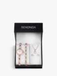 Sekonda 49026.76 Women's Crystal Watch, Bracelet, Pendant Necklace & Stud Earrings Jewellery Set