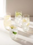 Truly Fluted Crystal Glass Highball, Set of 4, 350ml, Clear