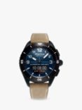 Alpina AL-284LNN5AQ6L Unisex AlpinerX Alive Leather Strap Smart Watch, Brown/Blue
